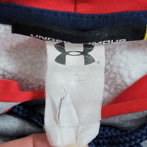 Under Armour Hoodie Sweatshirt Mens Medium Gray Red Storm Big UA Logo 1248321 - Picture 11 of 12